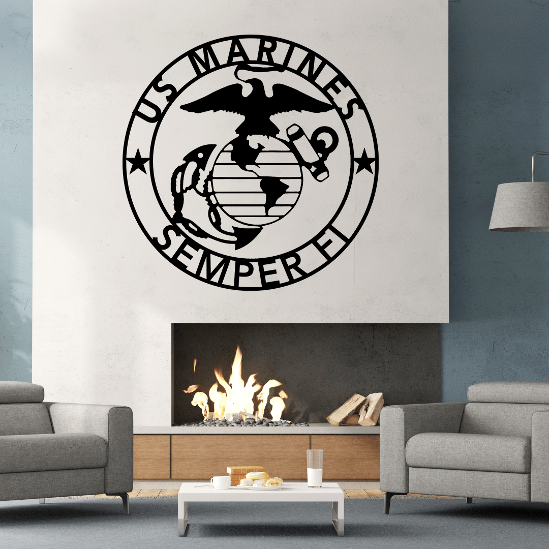 US newest Marine Metal Art - Semper Fidelis - Indoor or Outdoor Wall Art