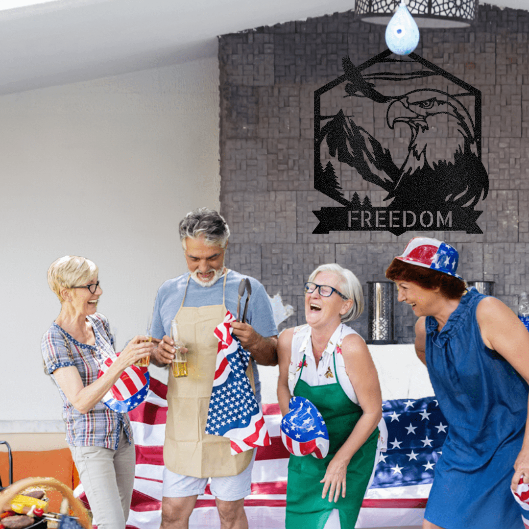 Celebrate the 4th of July with American Family Personalized Metal Wall Art