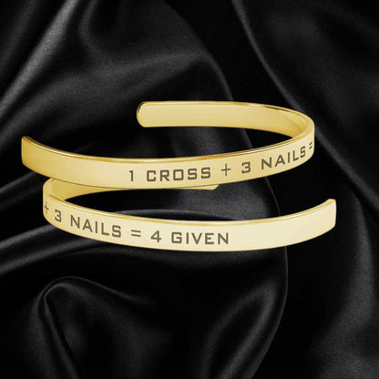 1 Cross, 3 Nails, 4 Given Faith Cuff Bracelet