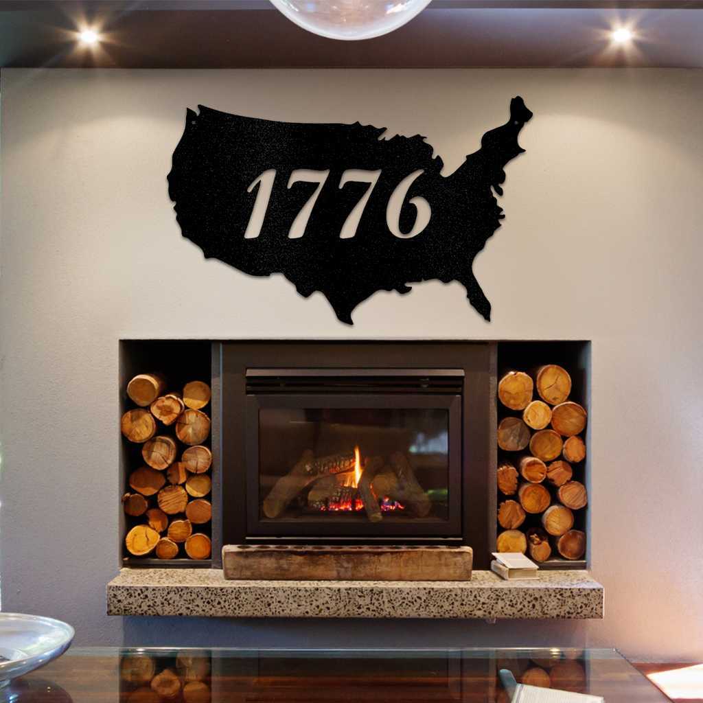 1776 USA Metal Art - Historical Patriotic Steel Sign