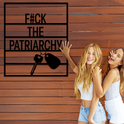 Fck_the_Patriarchy_Metal_Wall_Art_Ladies be loving_Mockup.png