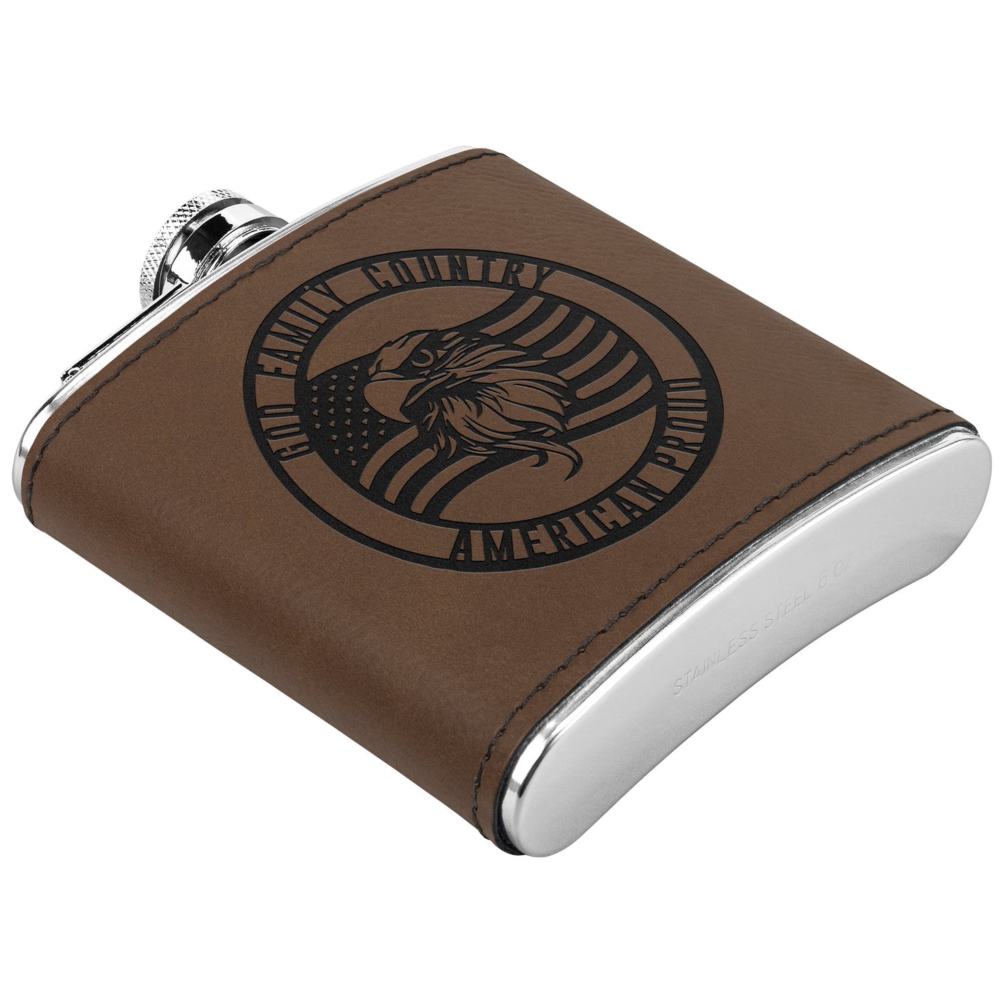 God. Family. Country. Stainless Steel Flask