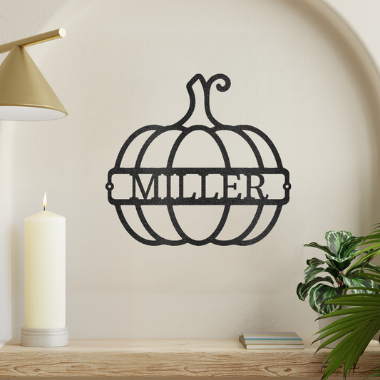 Big Pumpkin Monogram Custom Wall Art Decor