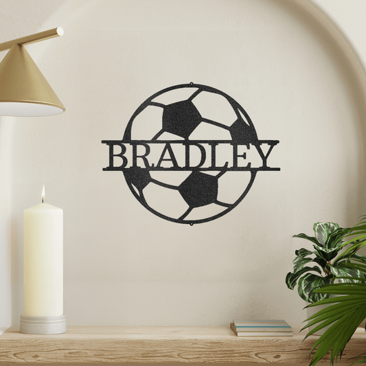 Soccer Monogram Sports Metal Wall Art