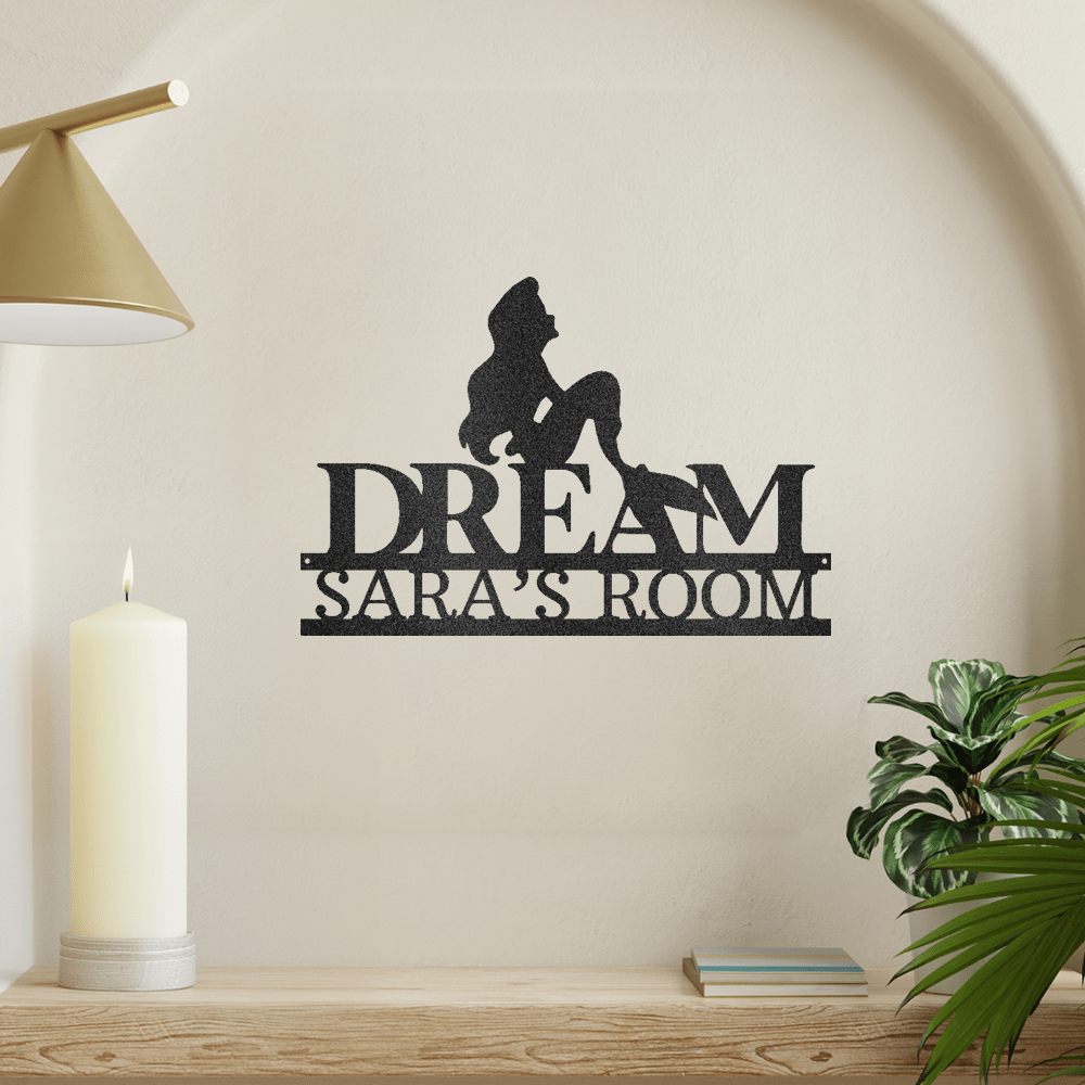 Mermaid Dreams Monogram Metal Wall Art