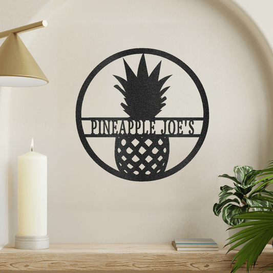 Pineapple Monogram Metal Wall Art Home Decor