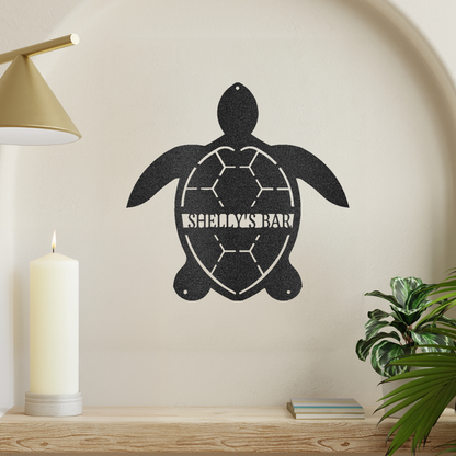 Turtle Monogram Metal Wall Art