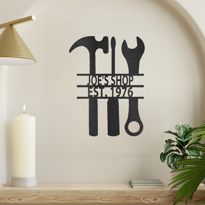 It's My Garage Monogram Metal Wall Art Signage