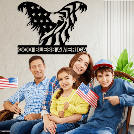 Personalized America Eagle Metal Wall Decor