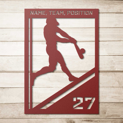 Baseball Customizable Sports Metal Wall Art