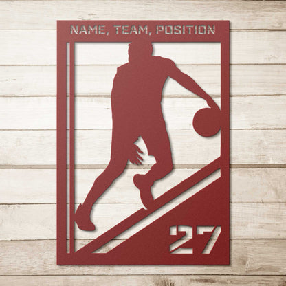 Basketball Dribble Custom Metal Wall Art