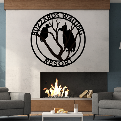 Buzzards Waiting Resort Metal Wall Art Custom Home Decor