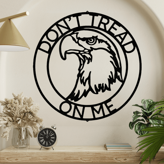 Eagle Head Ring Monogram Metal Wall Art Custom Decor