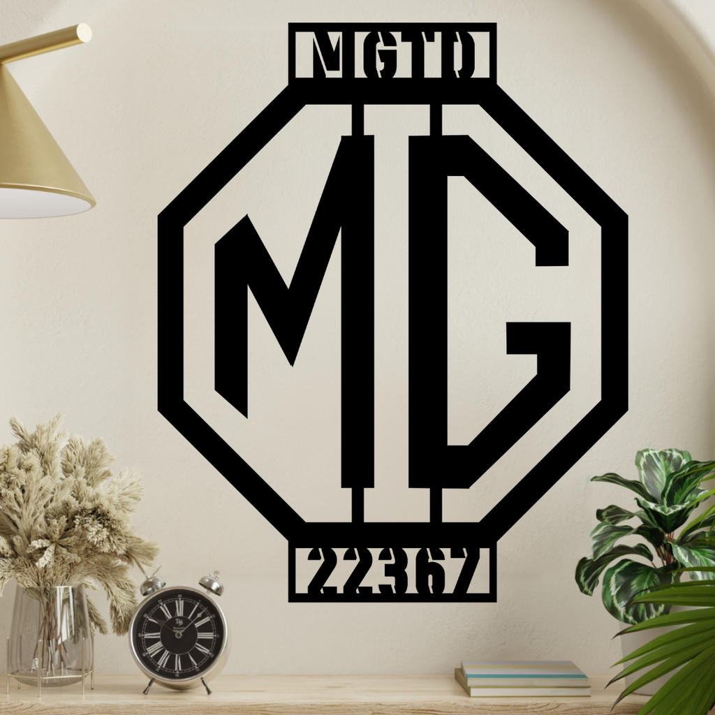 Classic British Car MG Custom Metal Wall Art Decor