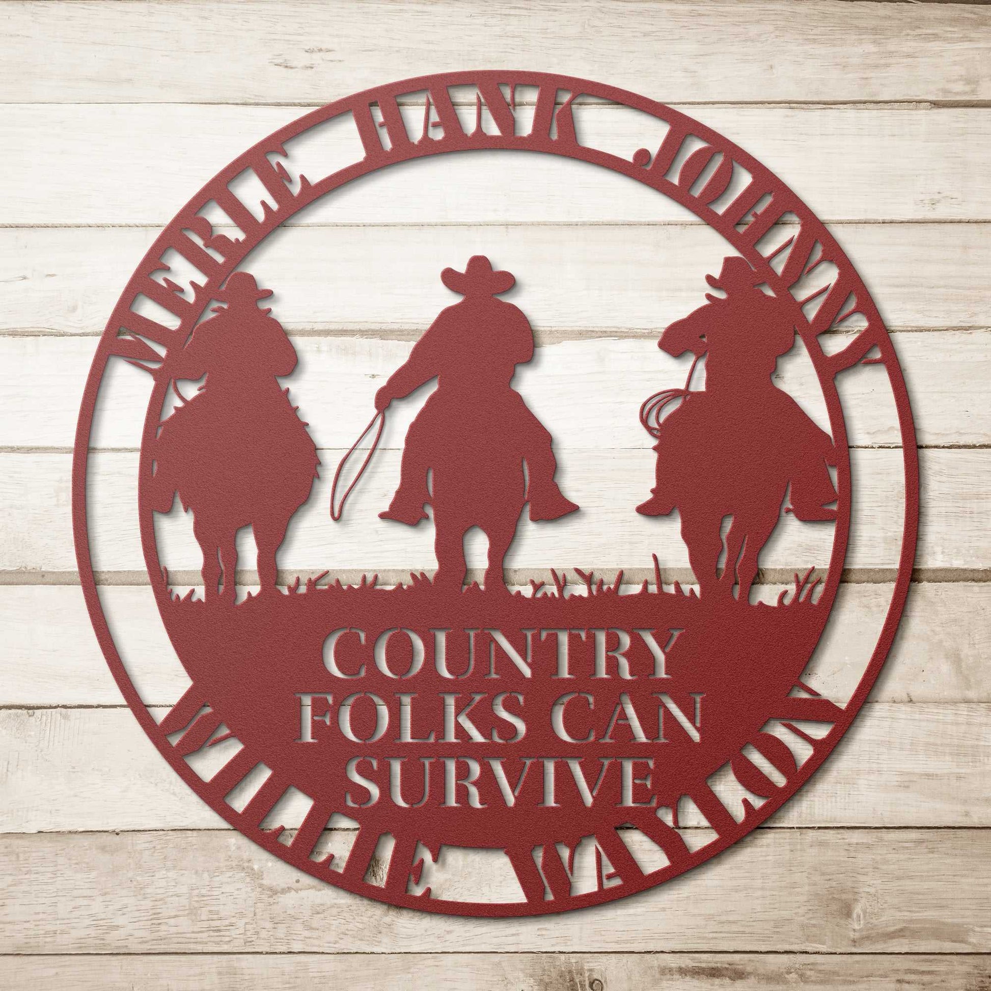 Country Folks Can Survive: Legends Metal Wall Art