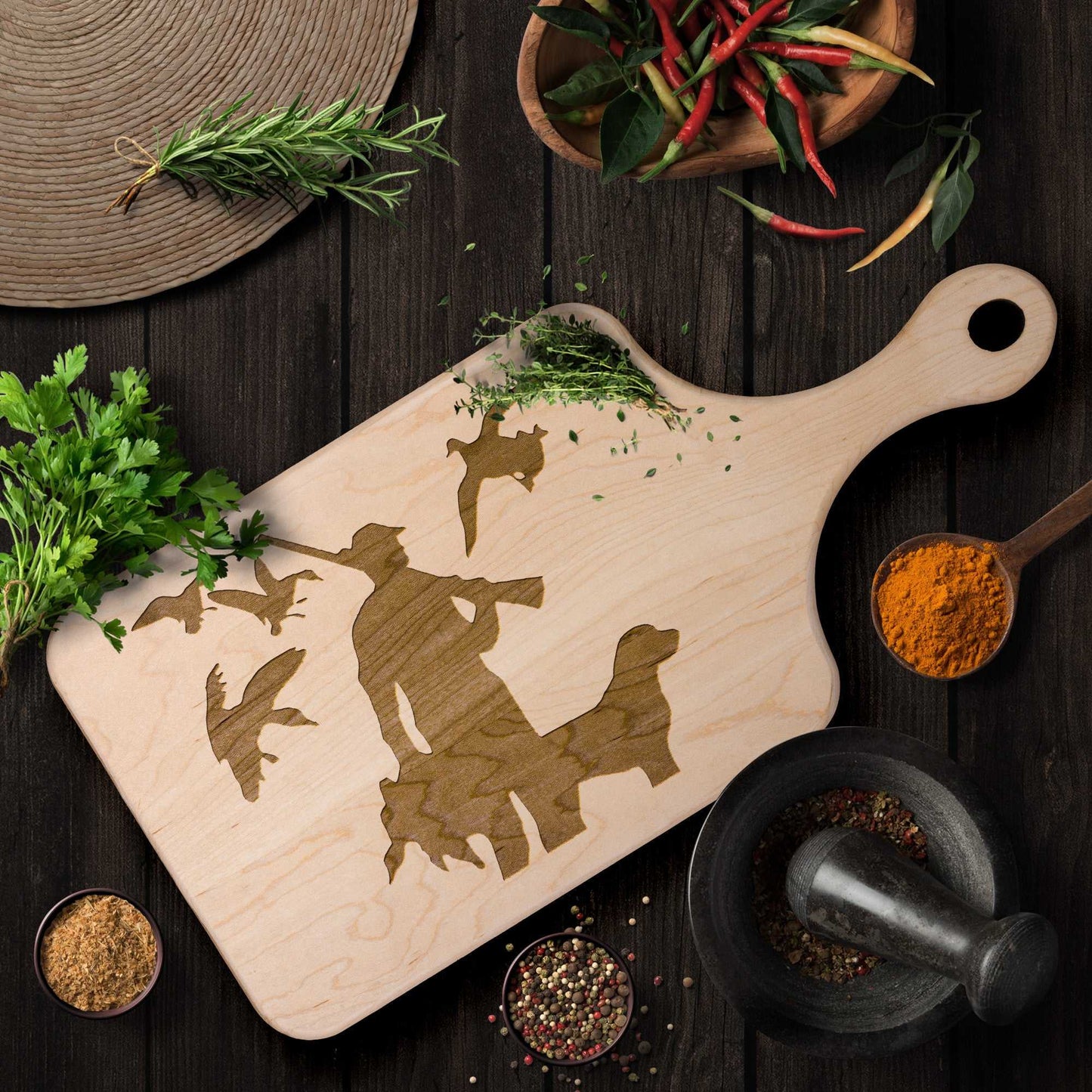 Deer Hunter Hardwood Paddle Cutting Board - Country Proud USA