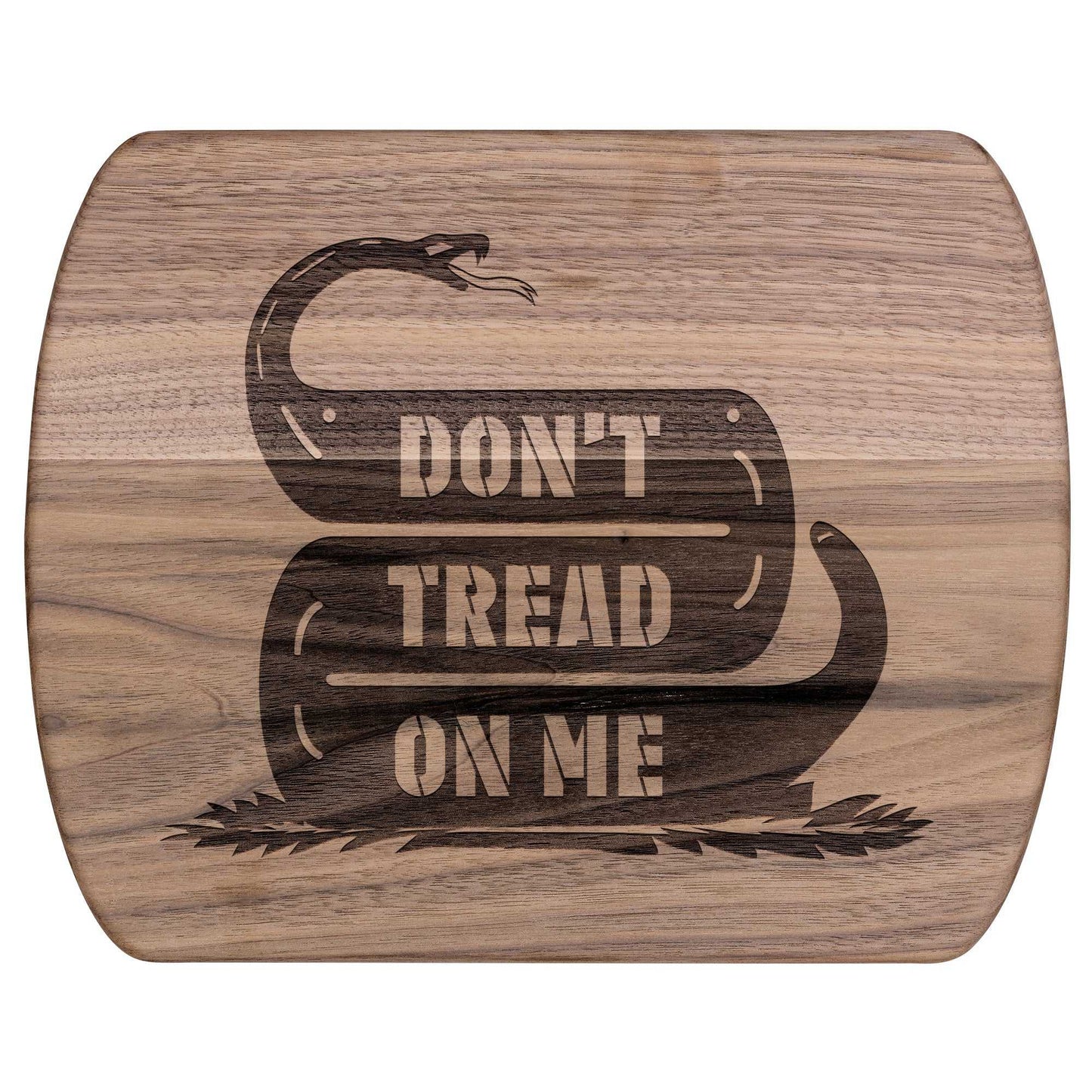 Don't Tread On Me Snake Hardwood Oval Cutting Board - Country Proud USA