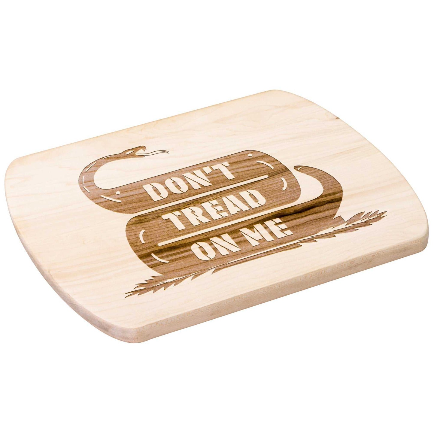 Don't Tread On Me Snake Hardwood Oval Cutting Board - Country Proud USA