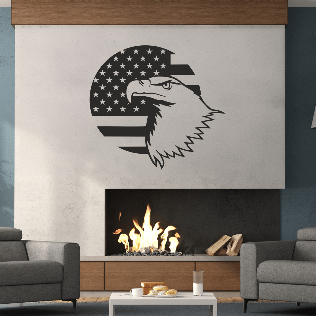 Eagle Head America Flag Metal Wall Art Custom Home Decor