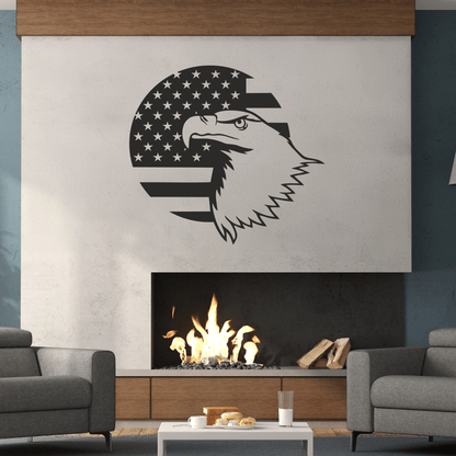 Eagle Head America Flag Metal Wall Art Custom Home Decor