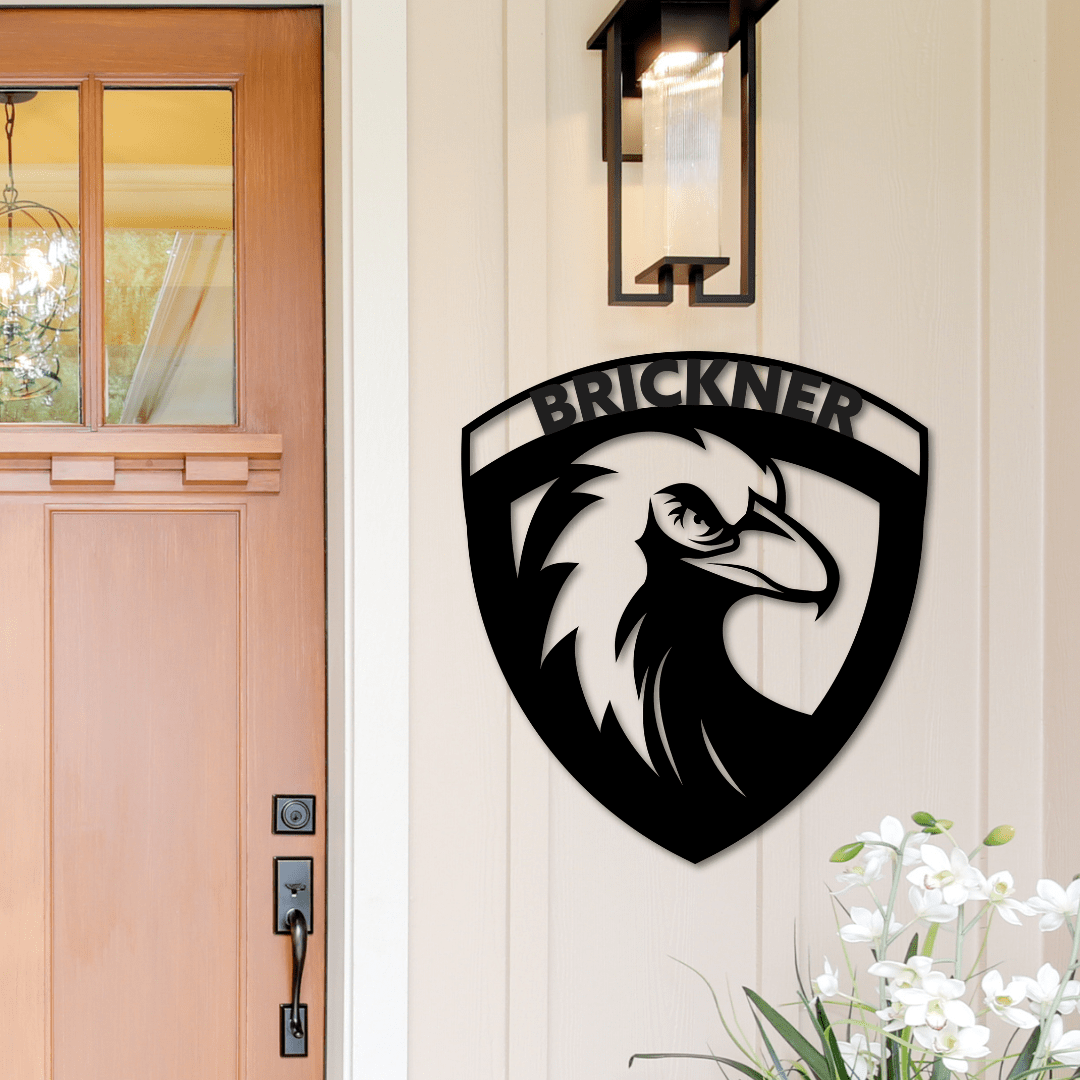 Eagle Head Name/Address Metal Wall Art Custom Decor