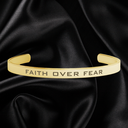 Faith Over Fear Cuff Bracelet, Patriotic Gift