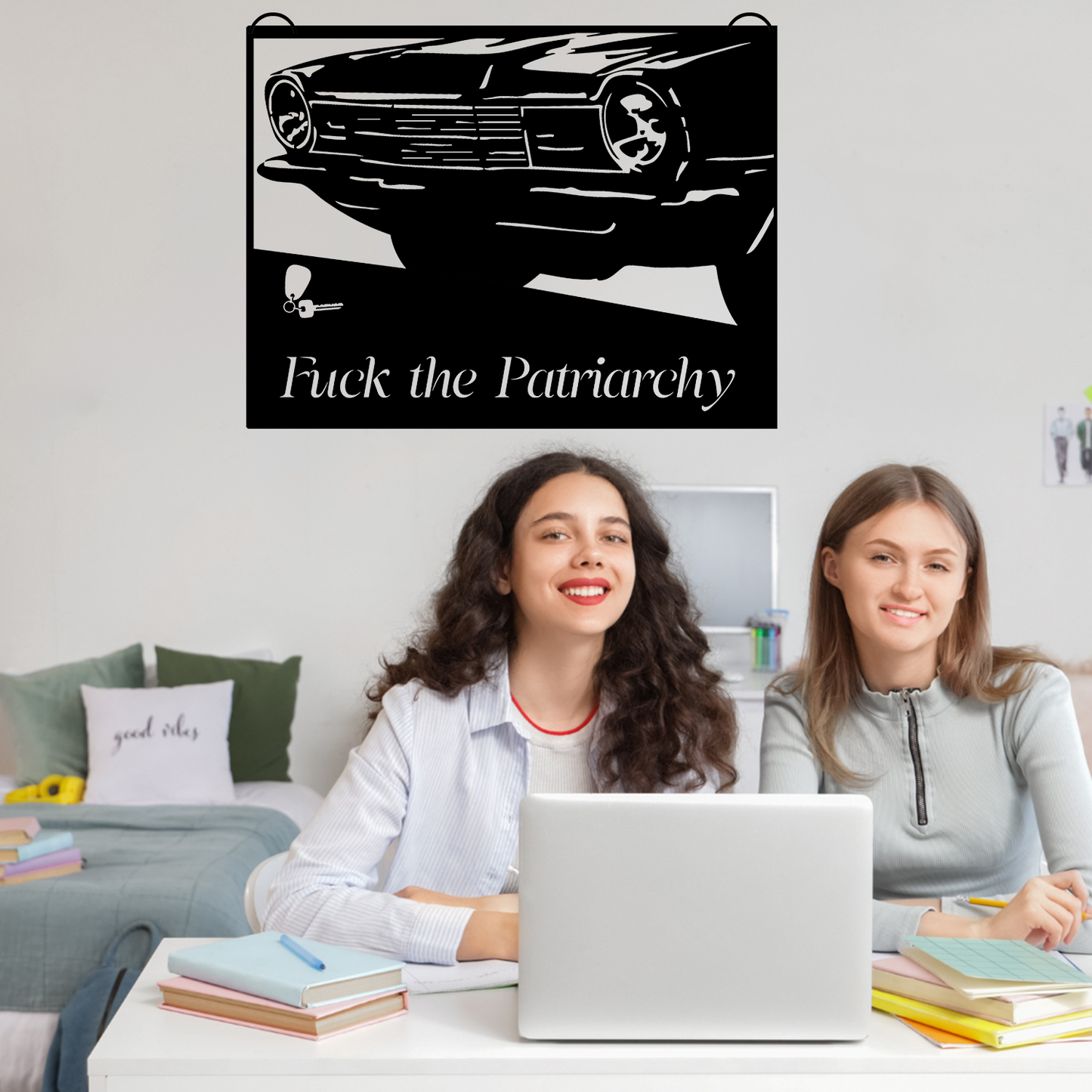 F#ck the Patriarchy Car Keys Metal Wall Art