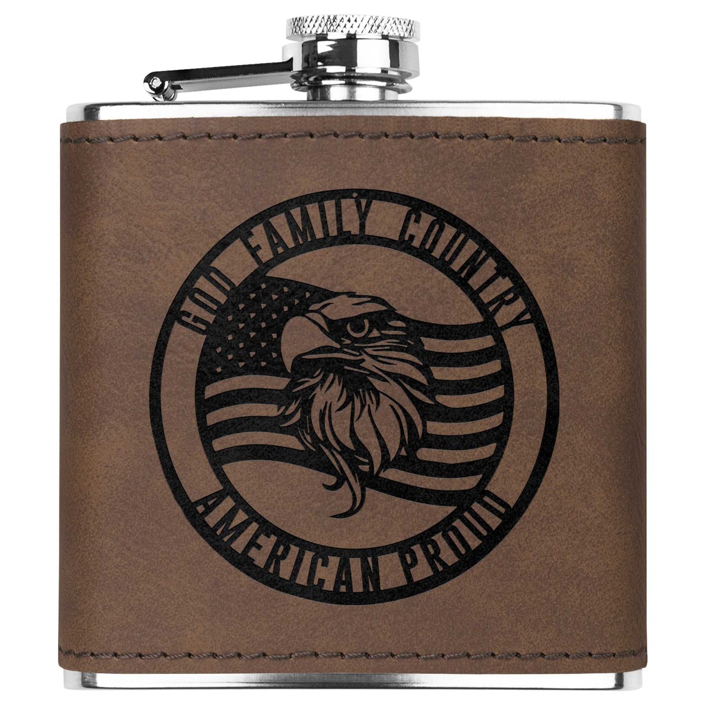 God. Family. Country. Stainless Steel Flask - Country Proud USA