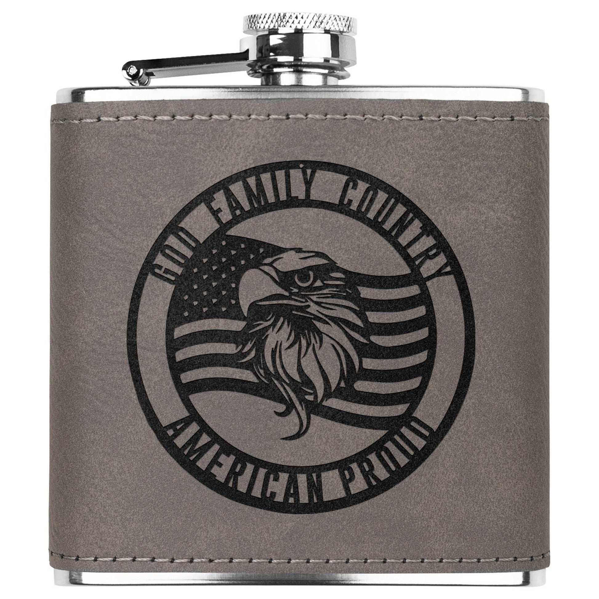 God. Family. Country. Stainless Steel Flask - Country Proud USA