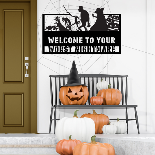 Halloween Zombie Parade Metal Wall Signage