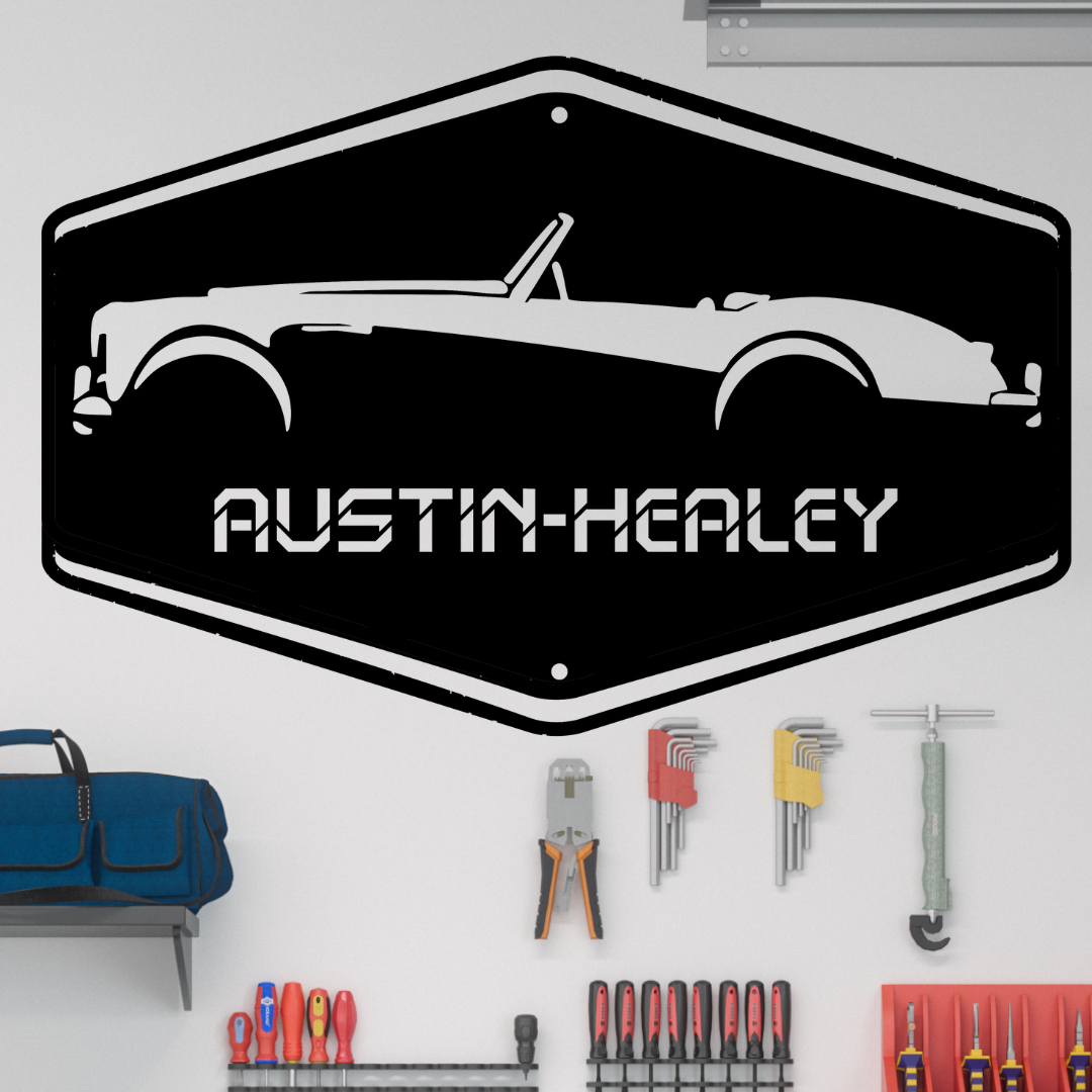 Vintage British Car Austin-Healey Metal Wall Art