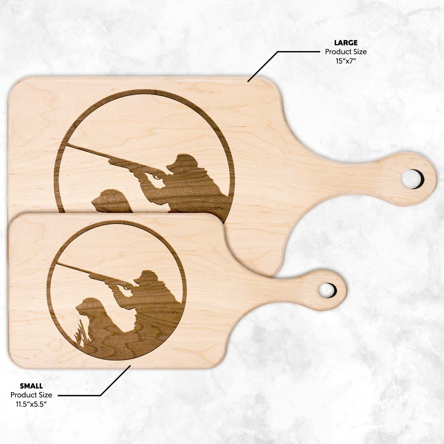 Hunter with Dog Hardwood Paddle Cutting Board - Country Proud USA