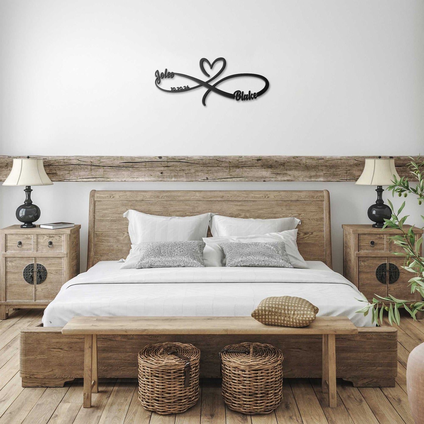 Infinite Wedding Heart Loop Metal Wall Art