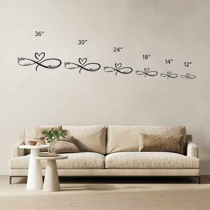 Infinite Wedding Heart Loop Metal Wall Art