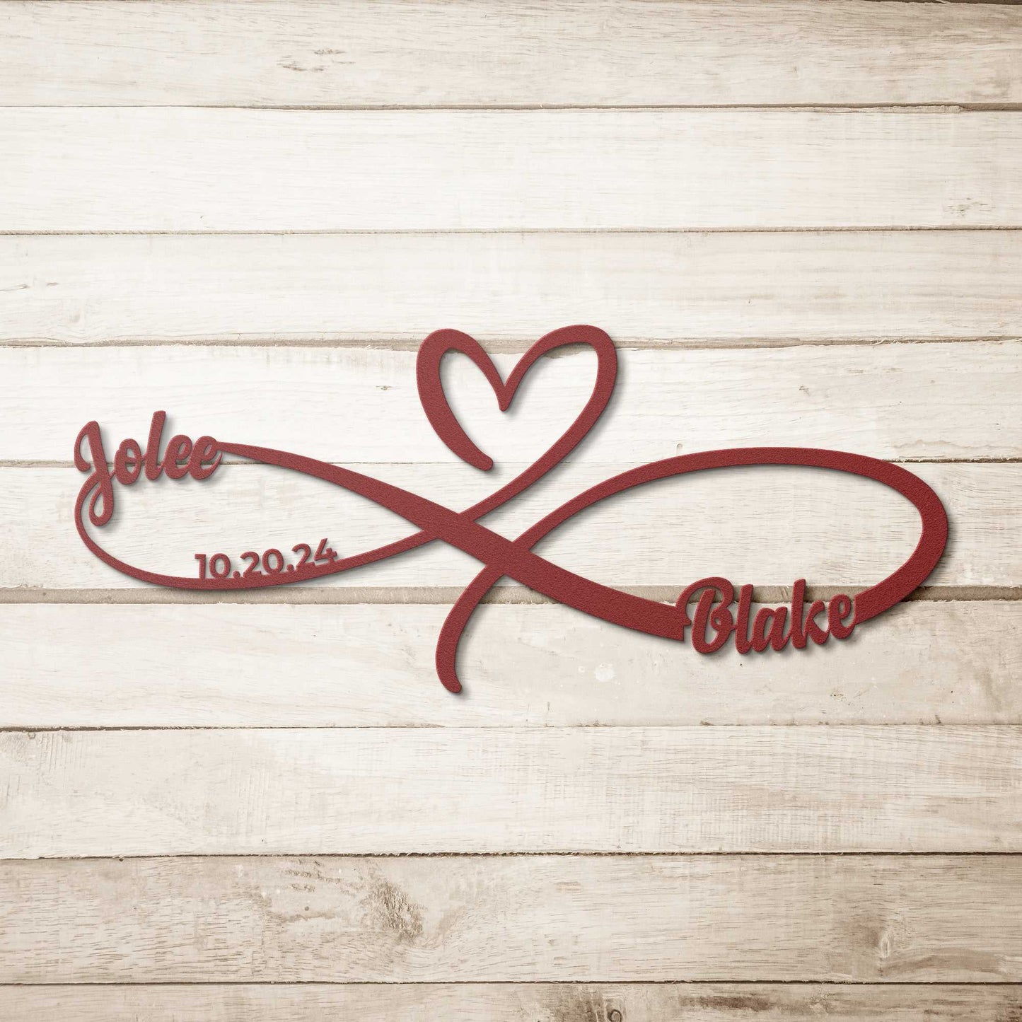 Infinite Wedding Heart Loop Metal Wall Art