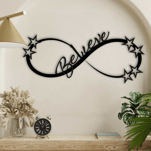 Infinity Believe Metal Wall Art Home Decor