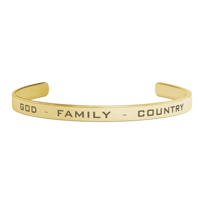 It's Just God, Family & Country Cuff Bracelet - Country Proud USA