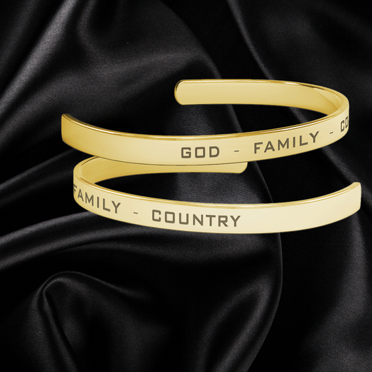 It's Just God, Family & Country Cuff Bracelet