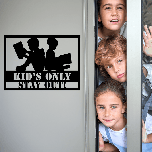 Keep Out Kids Only Metal Wall Art Home Decor