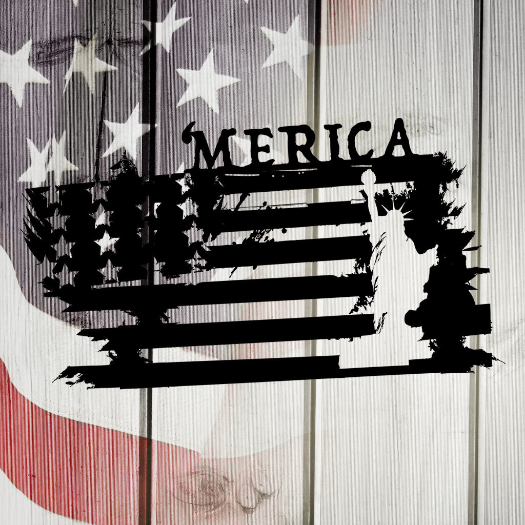 Lady Liberty 'Merica Grunge Metal Wall Art