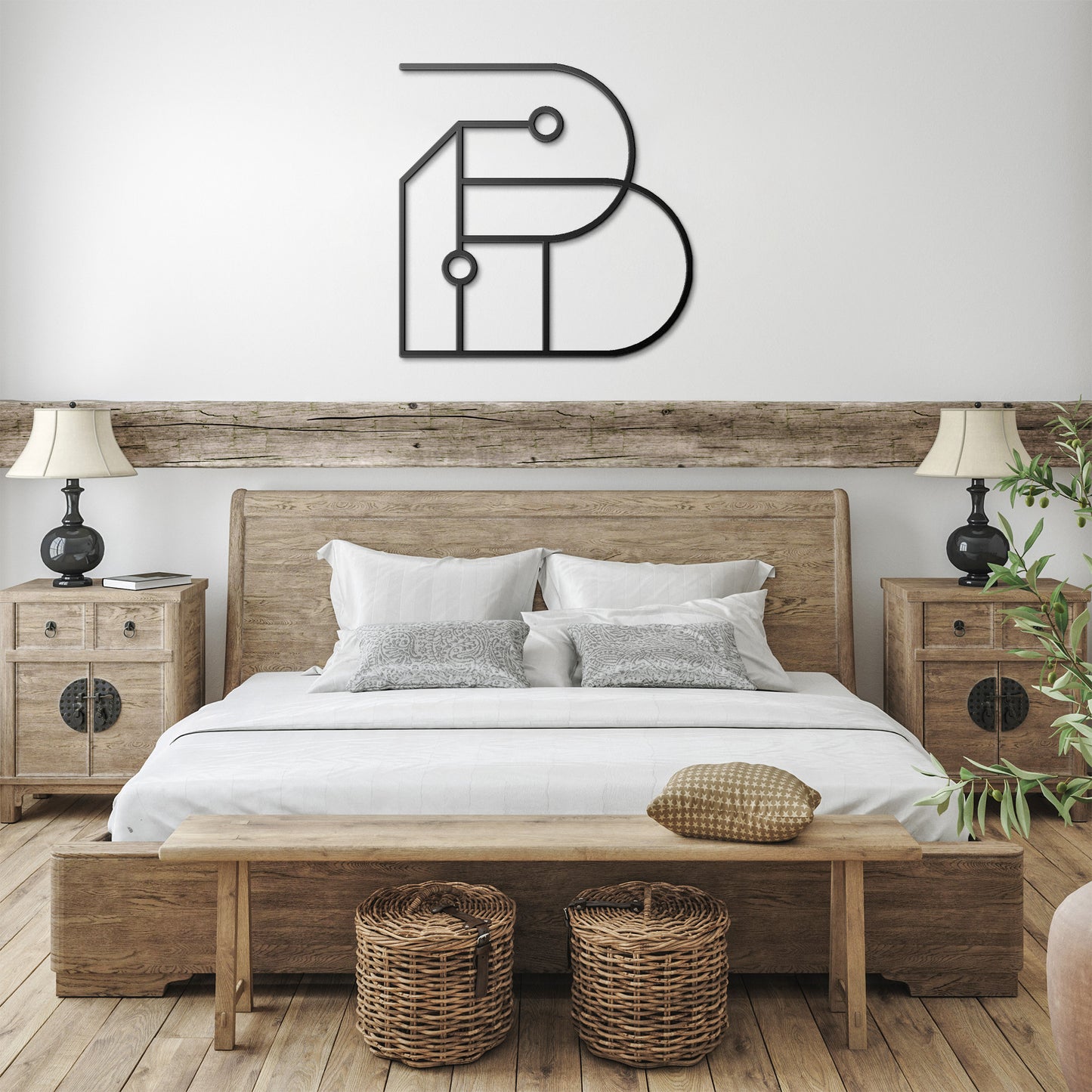 Letter B, Geometrical Letter Metal Wall Art 