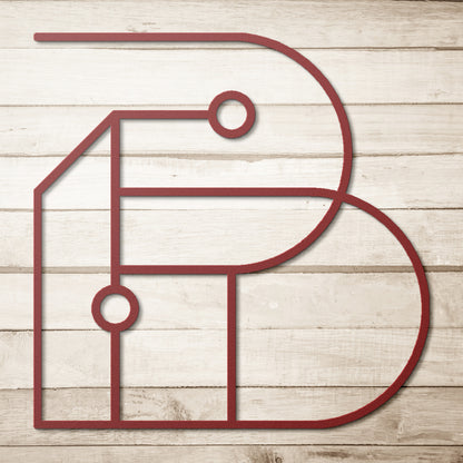 Letter B, Geometrical Letter Metal Wall Art 