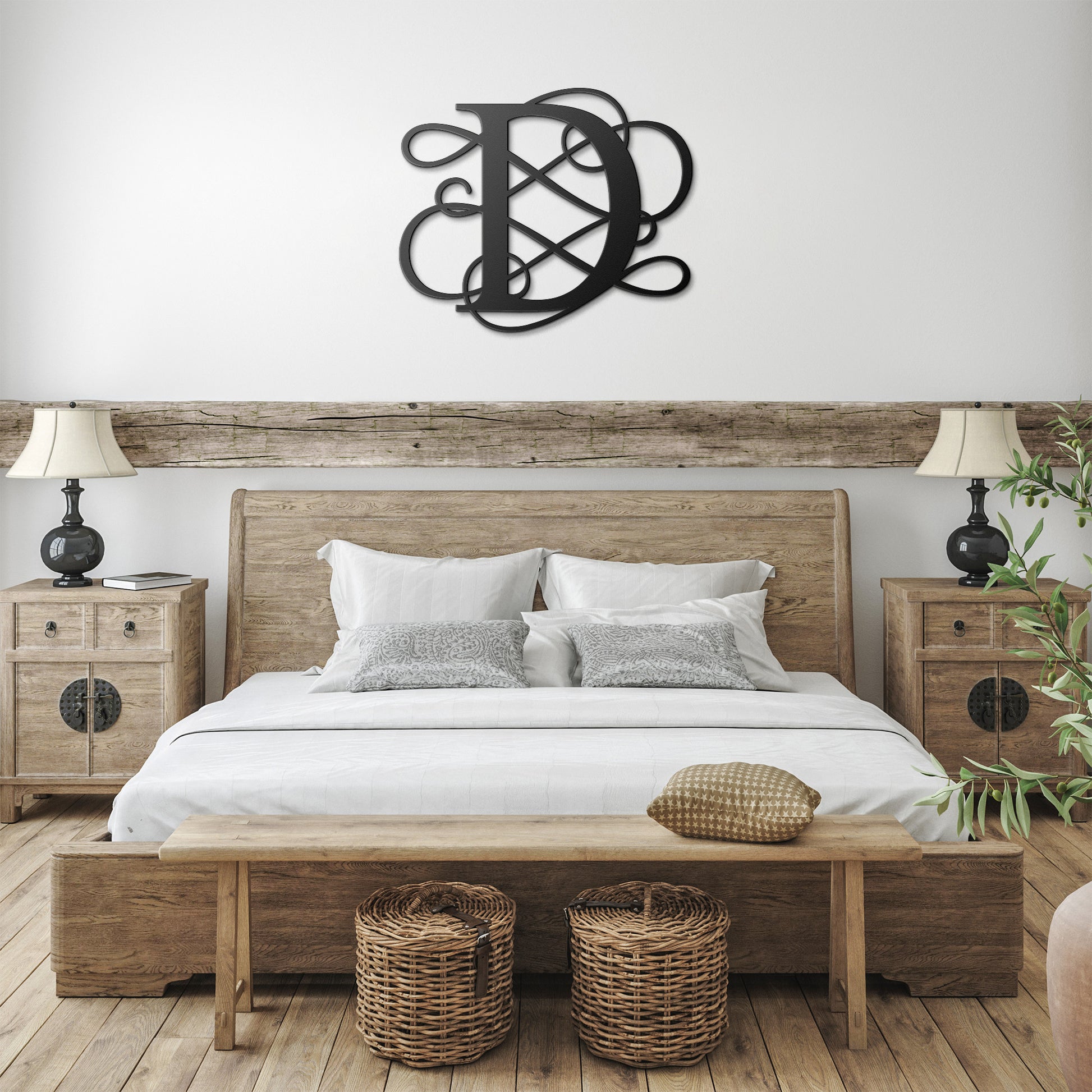 Letter D Initial, Elaborate Letter Metal Wall Art