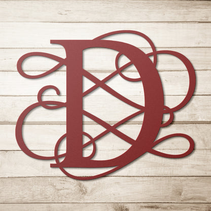 Letter D Initial, Elaborate Letter Metal Wall Art