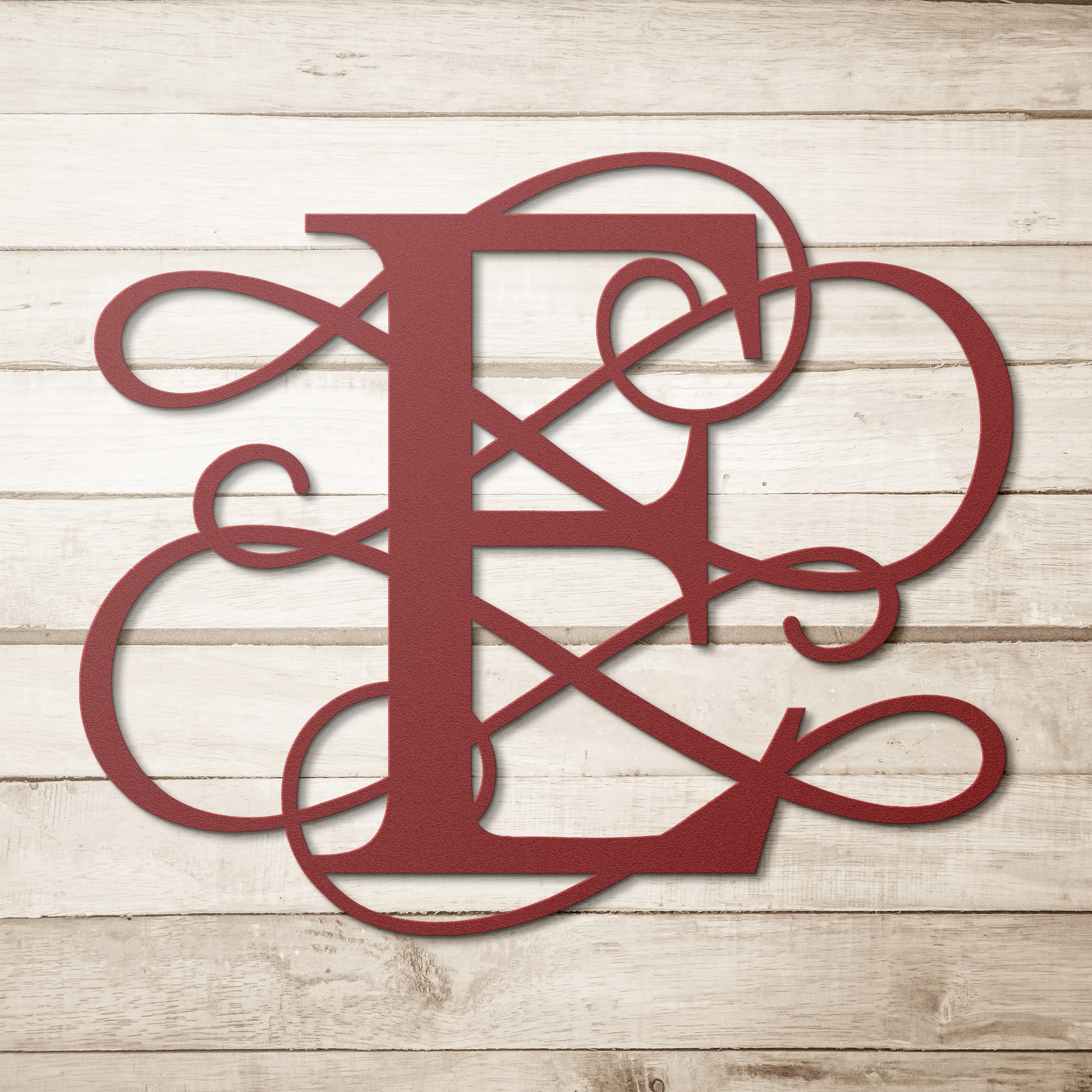 Letter E Initial, Elaborate Letter Metal Wall Art