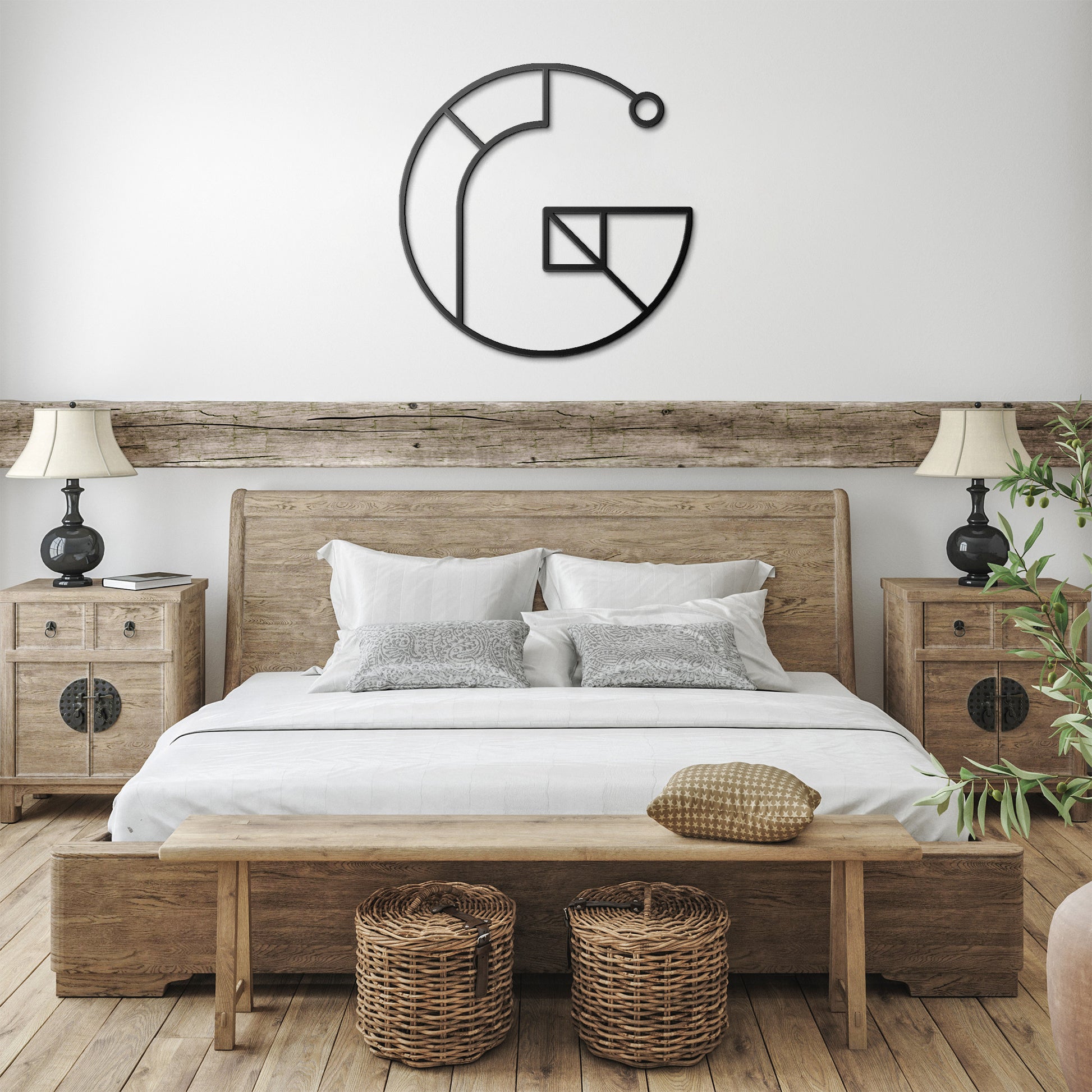 Letter G, Geometrical Letter Metal Wall Art