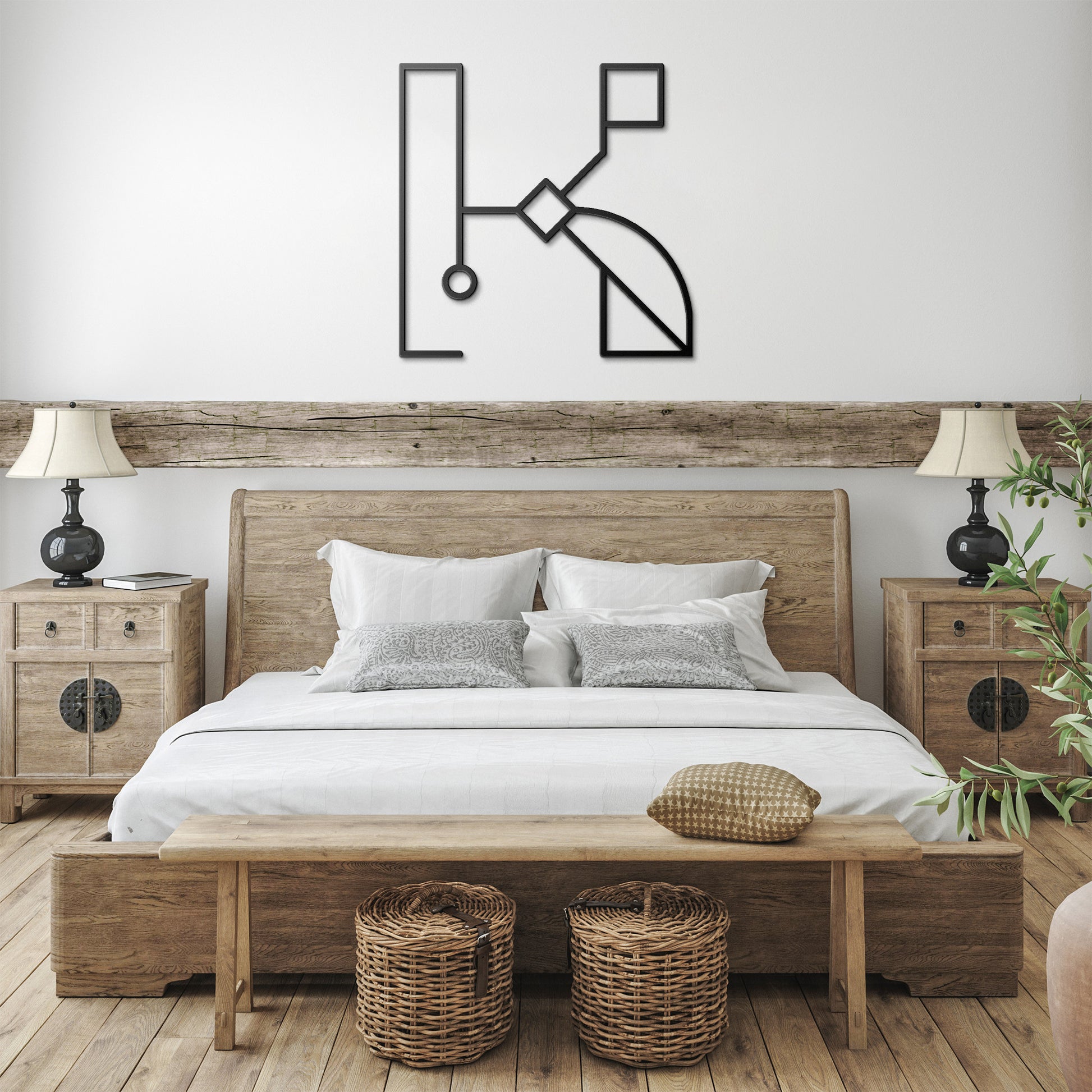 Letter K, Geometrical Letter Metal Wall Art