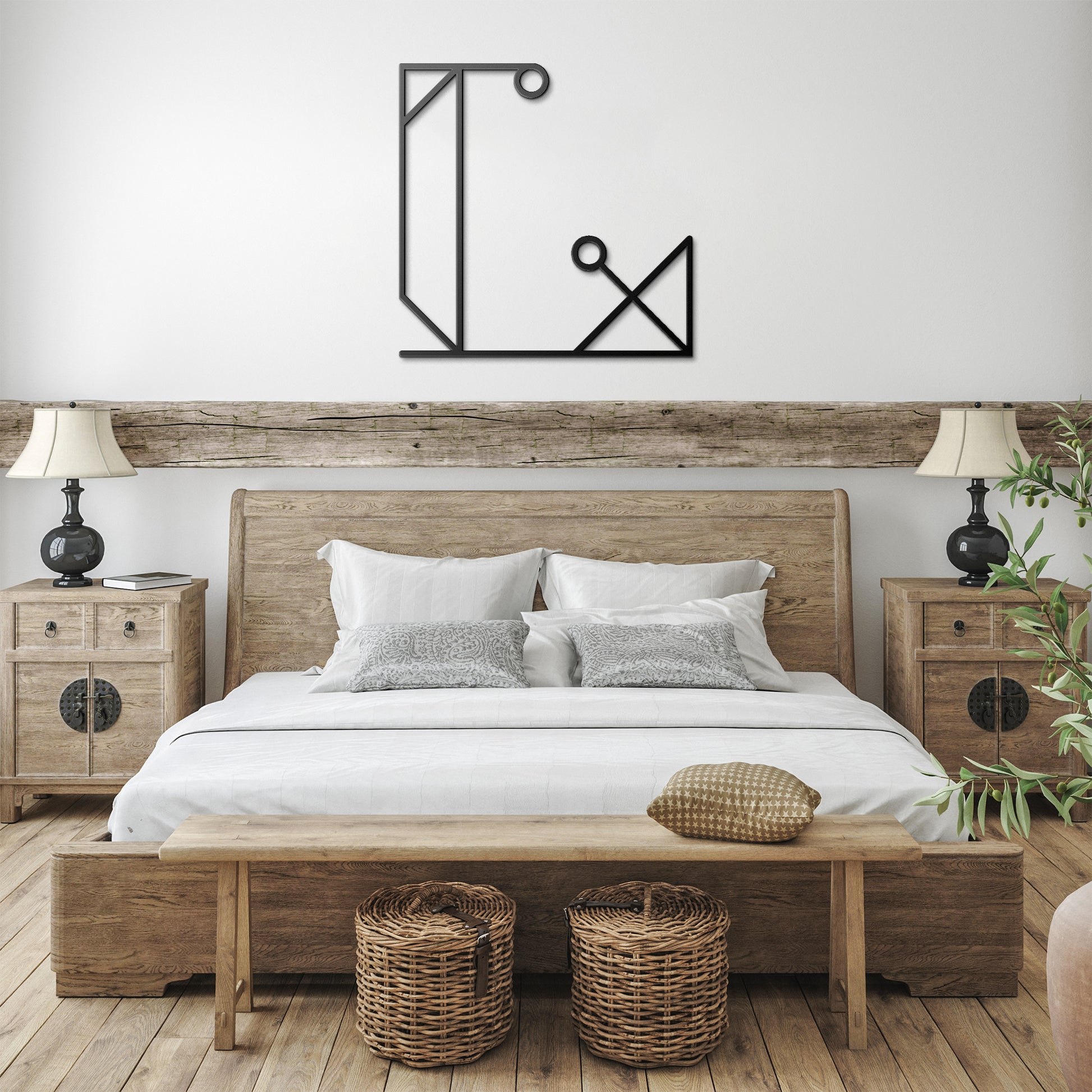 Letter L, Geometrical Letter Metal Wall Art