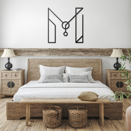 Letter M, Geometrical Letter Metal Wall Art