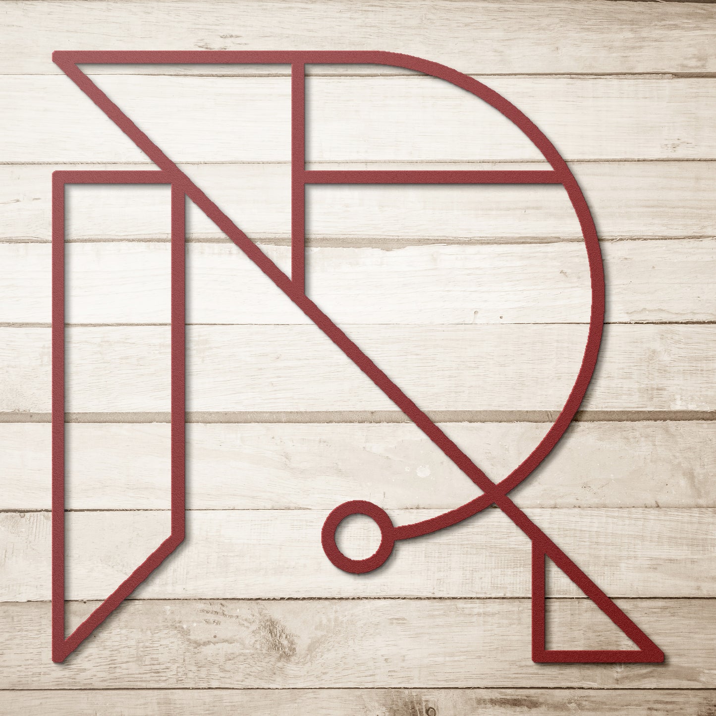 Letter R, Geometrical Letter Metal Wall Art